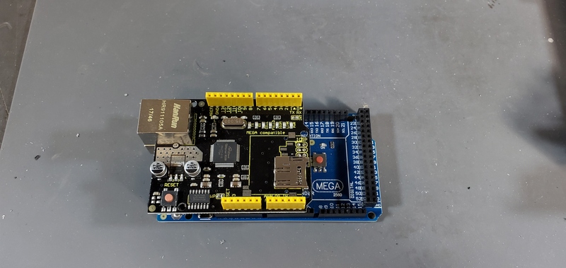 Ethernet Shield attached to Arduino Mega
