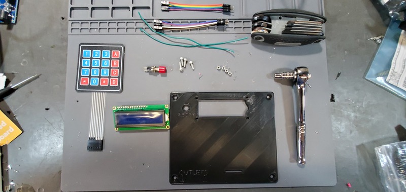 Parts needed to assemble the faceplate