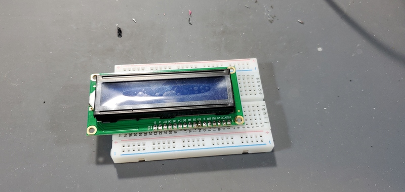 LCD screen with male header soldered